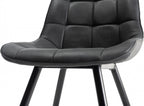 Black Faux Leather Dining Chair Black Legs - Home Furniture Interiors