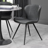 Grey Leather Effect Scoop Back Dining Chair