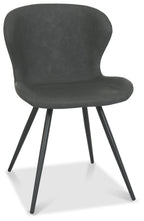 Grey Leather Effect Scoop Back Dining Chair - Home Furniture Interiors