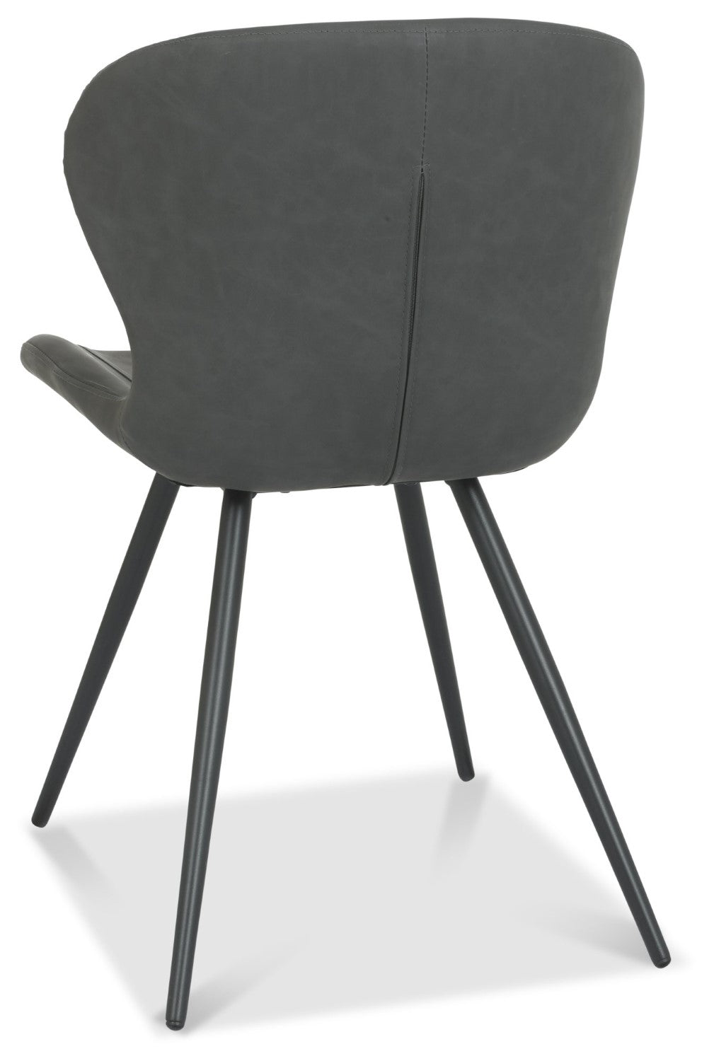 Grey Leather Effect Scoop Back Dining Chair - Home Furniture Interiors