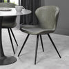Olive Green Leather Effect Scoop Back Dining Chair