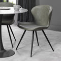 Olive Green Leather Effect Scoop Back Dining Chair