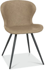 Stone Vintage Leather Effect Bistro Dining Chair - Home Furniture Interiors