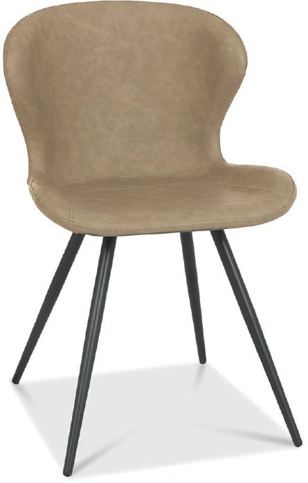 Stone Vintage Leather Effect Bistro Dining Chair - Home Furniture Interiors
