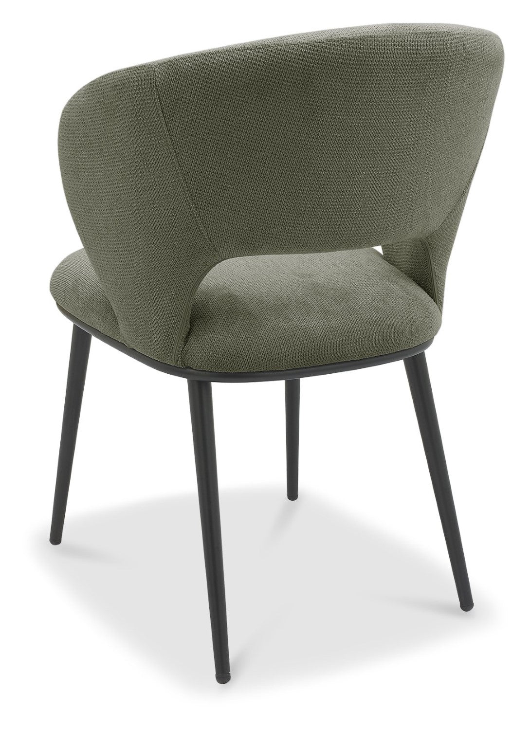Green Fabric Curved Back Dining Chair Matt Black Legs - Home Furniture Interiors