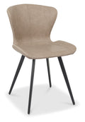 Stone Leather Effect Scoop Back Dining Chair