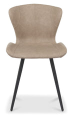 Stone Leather Effect Scoop Back Dining Chair - Home Furniture Interiors