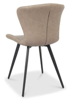 Stone Leather Effect Scoop Back Dining Chair - Home Furniture Interiors