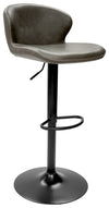Olive Green Leather Effect Gas Lift Swivel Barstool