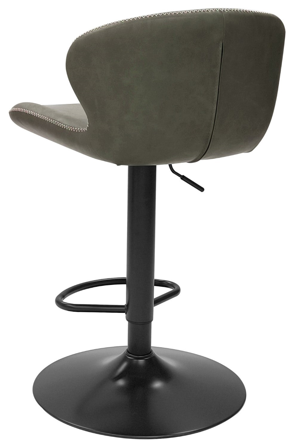 Olive Green Leather Effect Gas Lift Swivel Barstool - Home Furniture Interiors