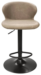 Stone Leather Effect Gas Lift Swivel Barstool - Home Furniture Interiors