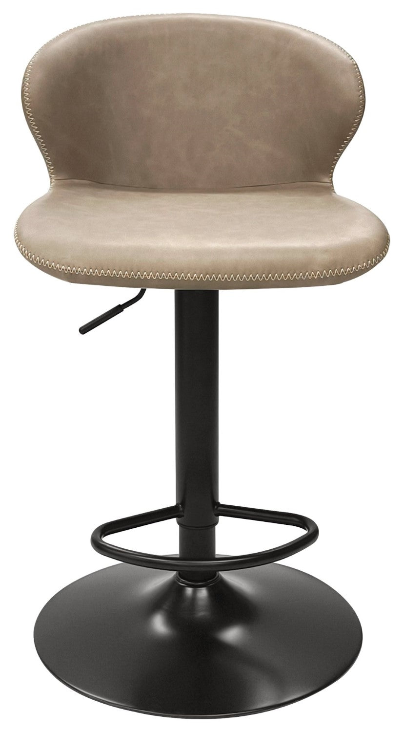 Stone Leather Effect Gas Lift Swivel Barstool - Home Furniture Interiors
