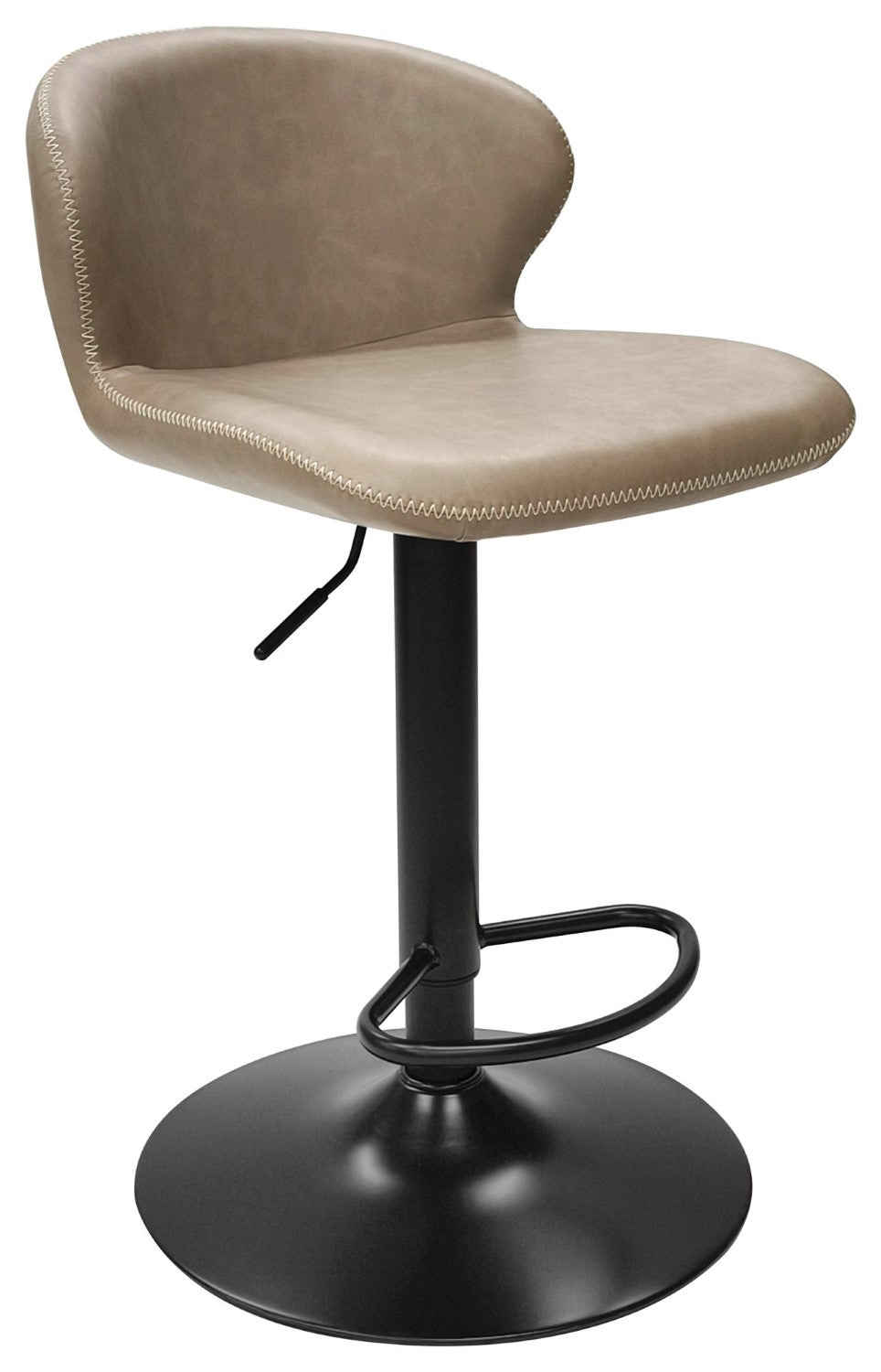 Stone Leather Effect Gas Lift Swivel Barstool - Home Furniture Interiors