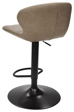Stone Leather Effect Gas Lift Swivel Barstool - Home Furniture Interiors