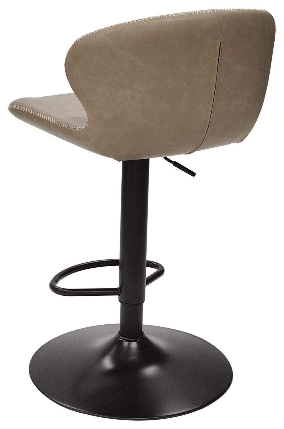 Stone Leather Effect Gas Lift Swivel Barstool - Home Furniture Interiors