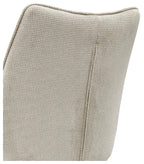 Beige Fabric Swivel Dining Chair Black Legs - Home Furniture Interiors