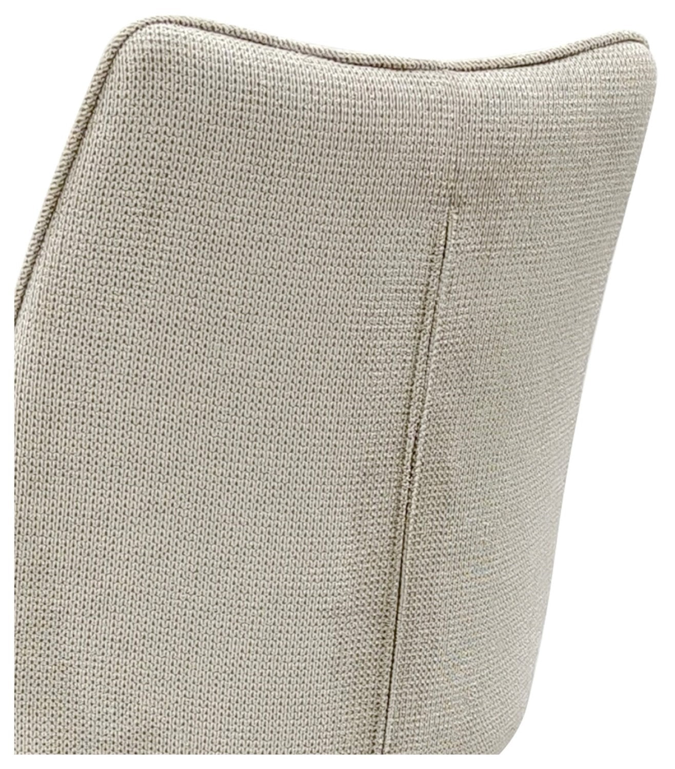 Beige Fabric Swivel Dining Chair Black Legs - Home Furniture Interiors
