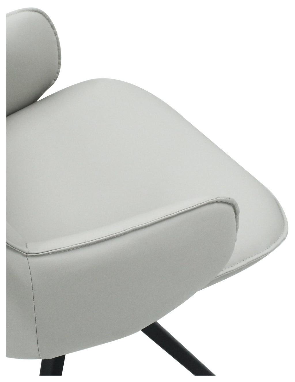 Light Grey Leather Effect Swivel Dining Chair Black Legs - Home Furniture Interiors