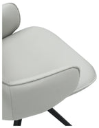 Light Grey Leather Effect Swivel Dining Chair Black Legs - Home Furniture Interiors