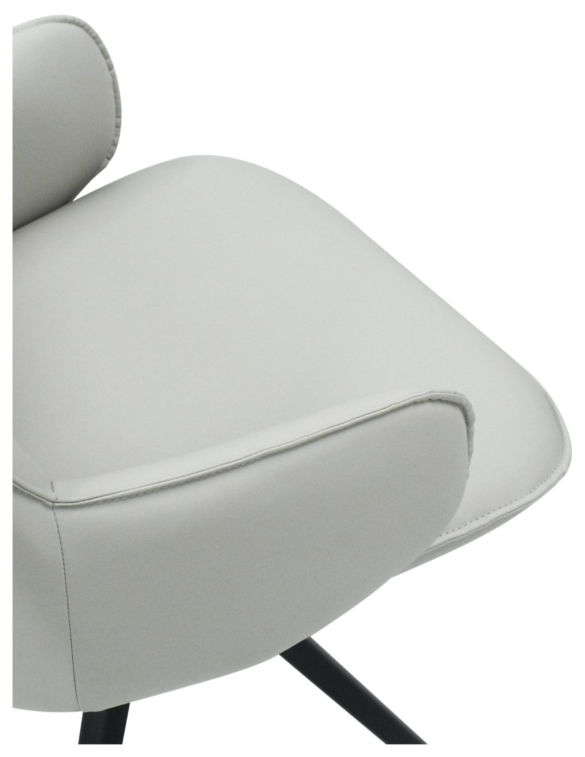 Light Grey Leather Effect Swivel Dining Chair Black Legs - Home Furniture Interiors