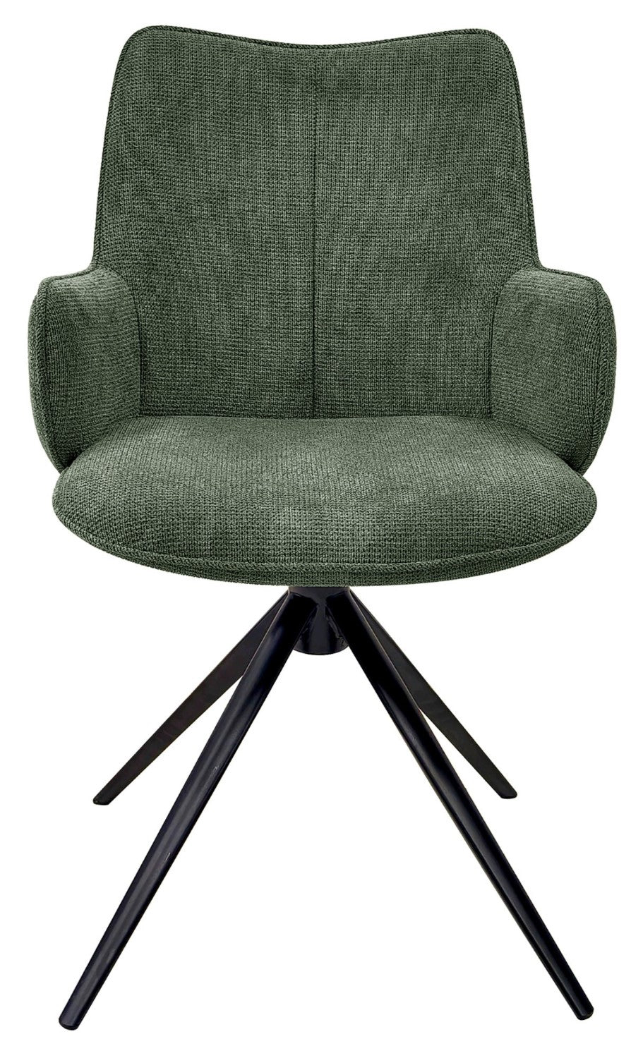 Green Fabric Swivel Dining Chair Black Legs - Home Furniture Interiors