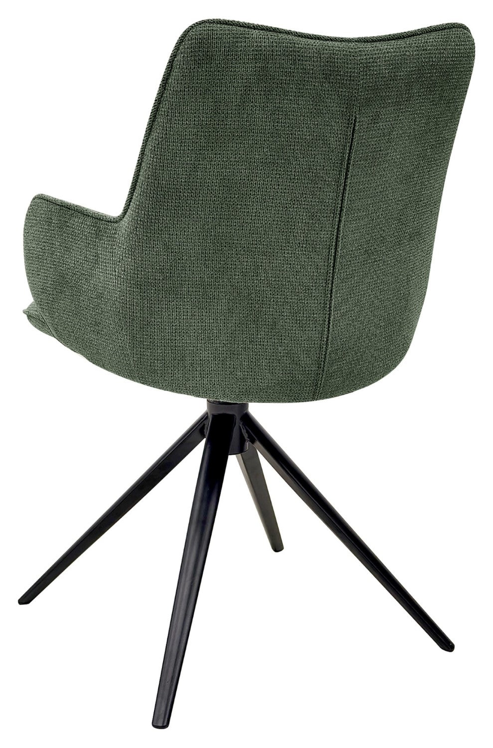 Green Fabric Swivel Dining Chair Black Legs - Home Furniture Interiors