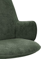 Green Fabric Swivel Dining Chair Black Legs - Home Furniture Interiors