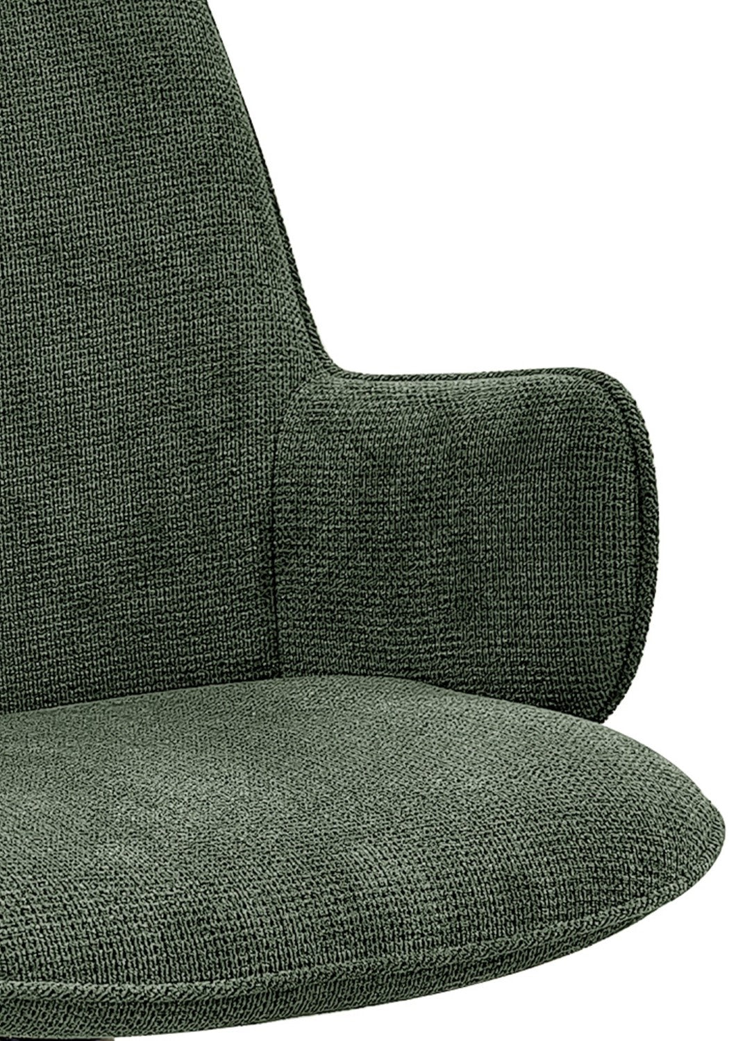 Green Fabric Swivel Dining Chair Black Legs - Home Furniture Interiors