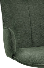 Green Fabric Swivel Dining Chair Black Legs - Home Furniture Interiors