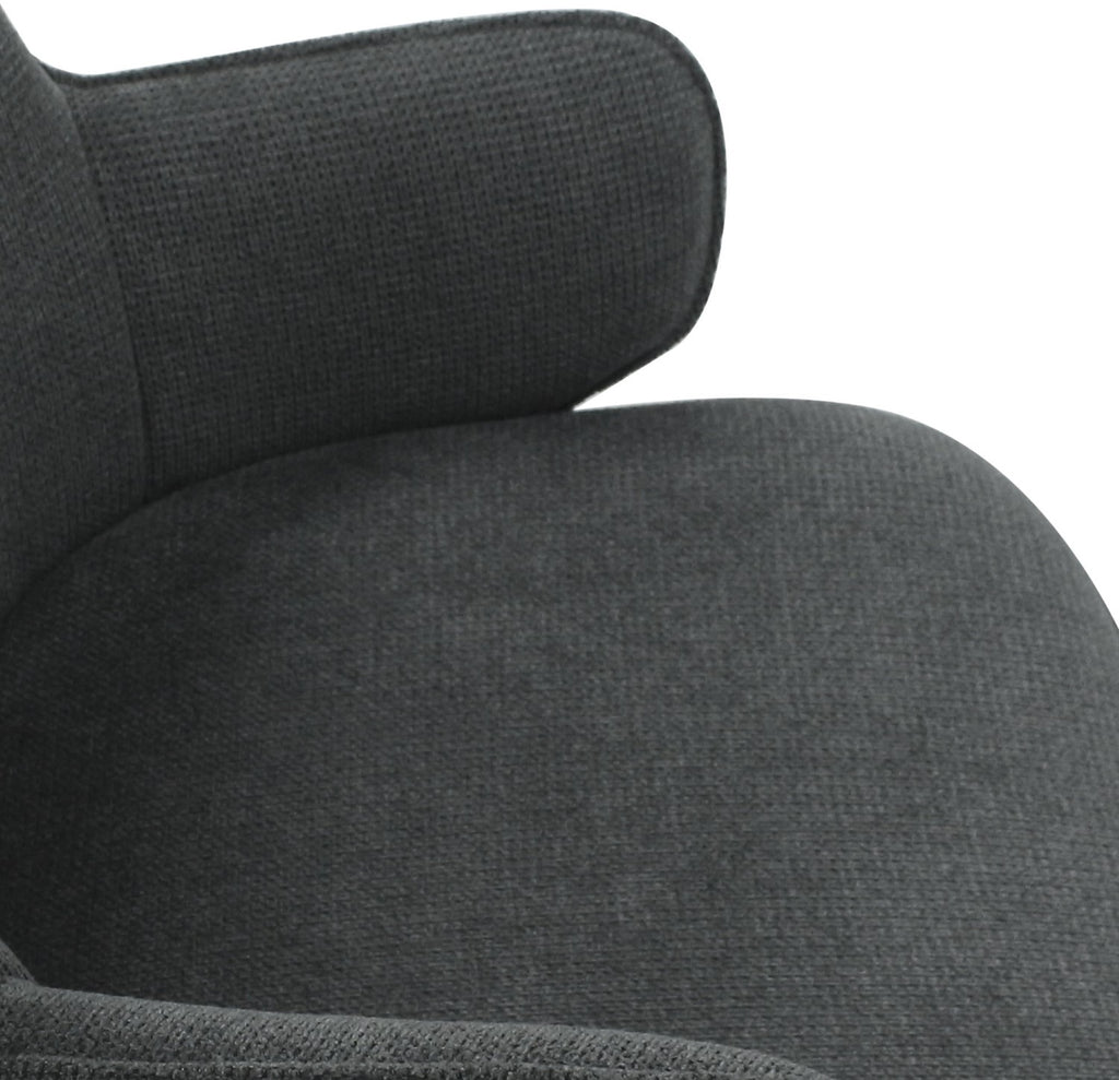 Grey Fabric Swivel Dining Chair with Black Legs - Home Furniture Interiors