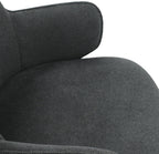 Grey Fabric Swivel Dining Chair with Black Legs - Home Furniture Interiors