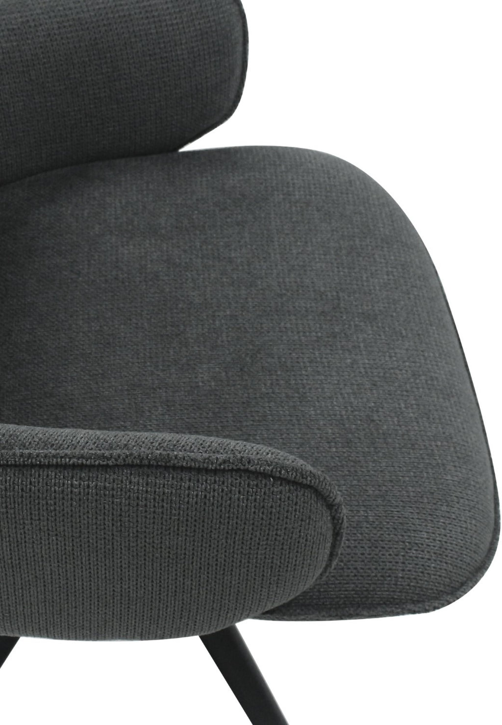 Grey Fabric Swivel Dining Chair with Black Legs - Home Furniture Interiors