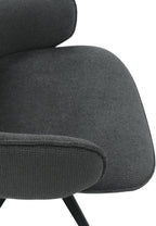 Grey Fabric Swivel Dining Chair with Black Legs - Home Furniture Interiors
