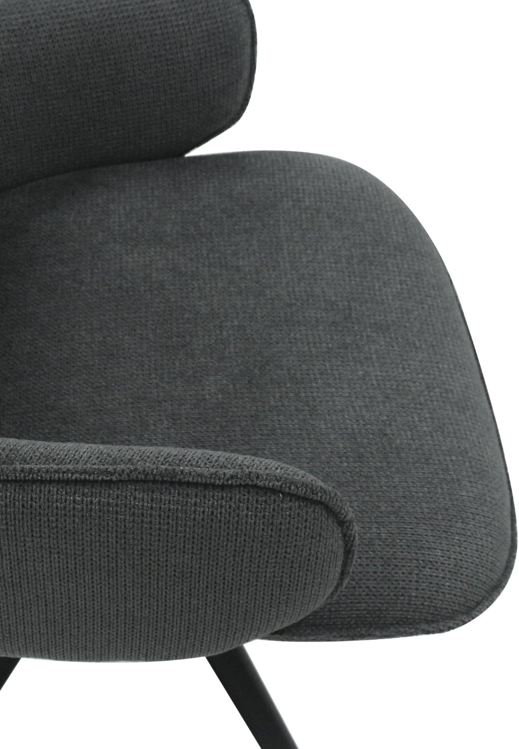 Grey Fabric Swivel Dining Chair with Black Legs - Home Furniture Interiors