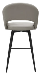 Sterling Light Grey Faux Leather Swivel Bar Stool with Black Legs (Single) - Home Furniture Interiors
