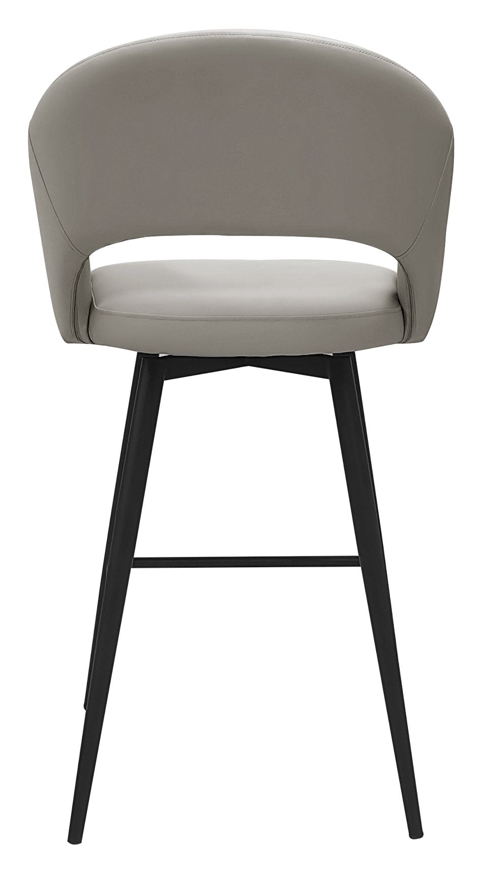 Sterling Light Grey Faux Leather Swivel Bar Stool with Black Legs (Single) - Home Furniture Interiors