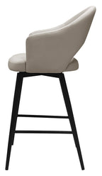 Sterling Ivory Faux Leather Swivel Bar Stool with Black Legs (Single) - Home Furniture Interiors