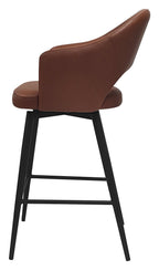 Sterling Tan Faux Leather Swivel Bar Stool with Black Legs (Single) - Home Furniture Interiors