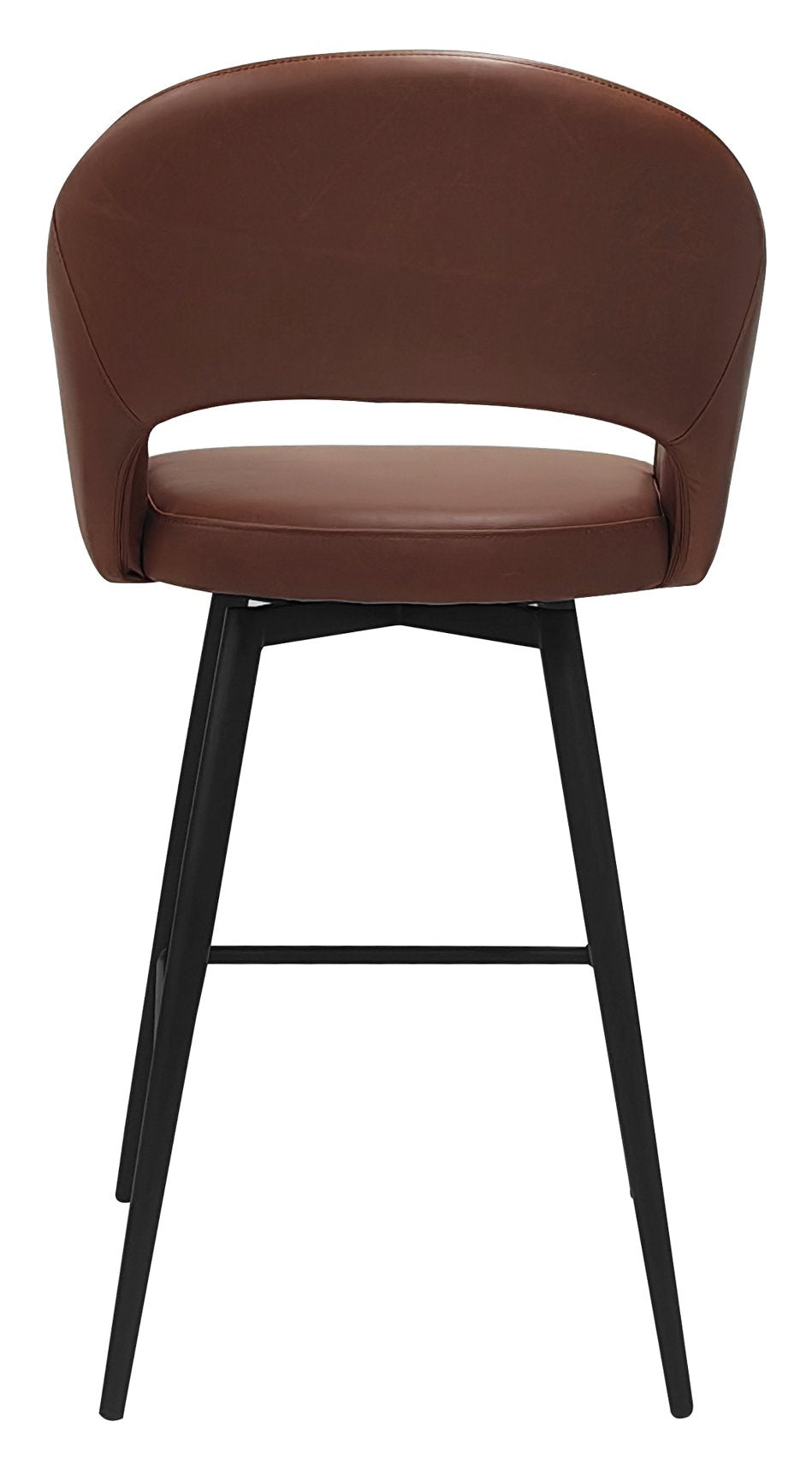 Sterling Tan Faux Leather Swivel Bar Stool with Black Legs (Single) - Home Furniture Interiors