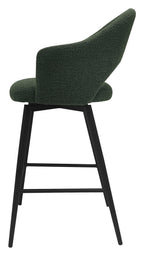 Sterling Green Boucle Fabric Swivel Bar Stool with Black Legs (Single) - Home Furniture Interiors