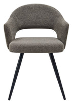 Brown Boucle Fabric Open Back Dining Chair - Home Furniture Interiors