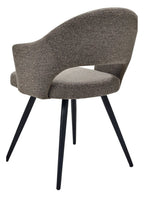 Brown Boucle Fabric Open Back Dining Chair - Home Furniture Interiors