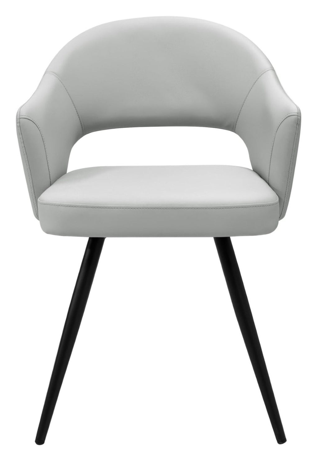 Light Grey Leather Effect Open Back Dining Chair - Home Furniture Interiors