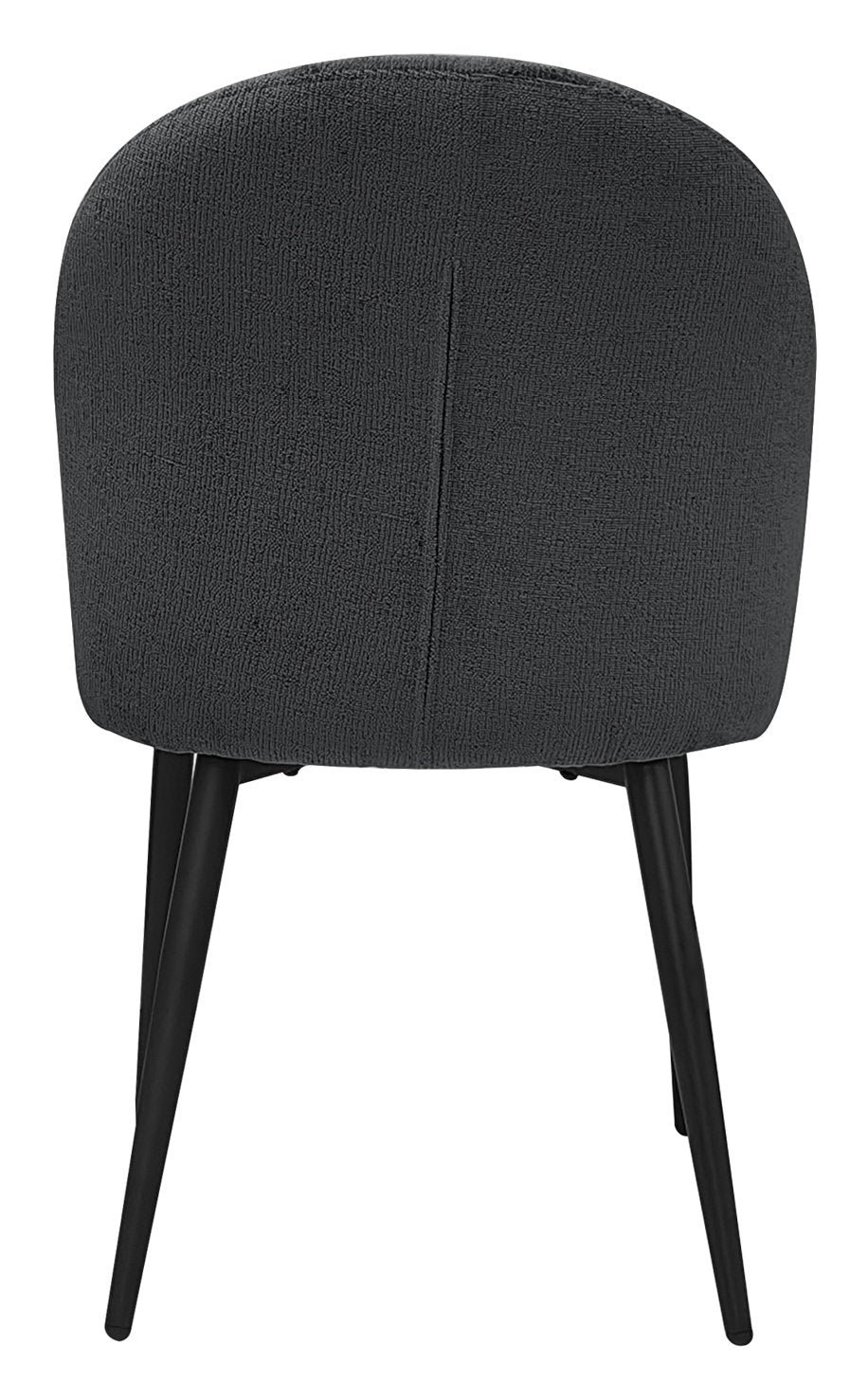 Cleo Dark Grey Chenille Fabric Dining Chair with Black Legs (Pair) - Home Furniture Interiors