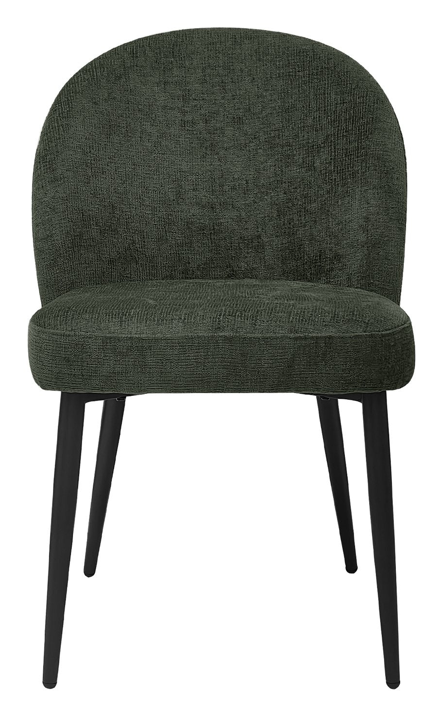 Cleo Green Chenille Fabric Dining Chair with Black Legs (Pair) - Home Furniture Interiors
