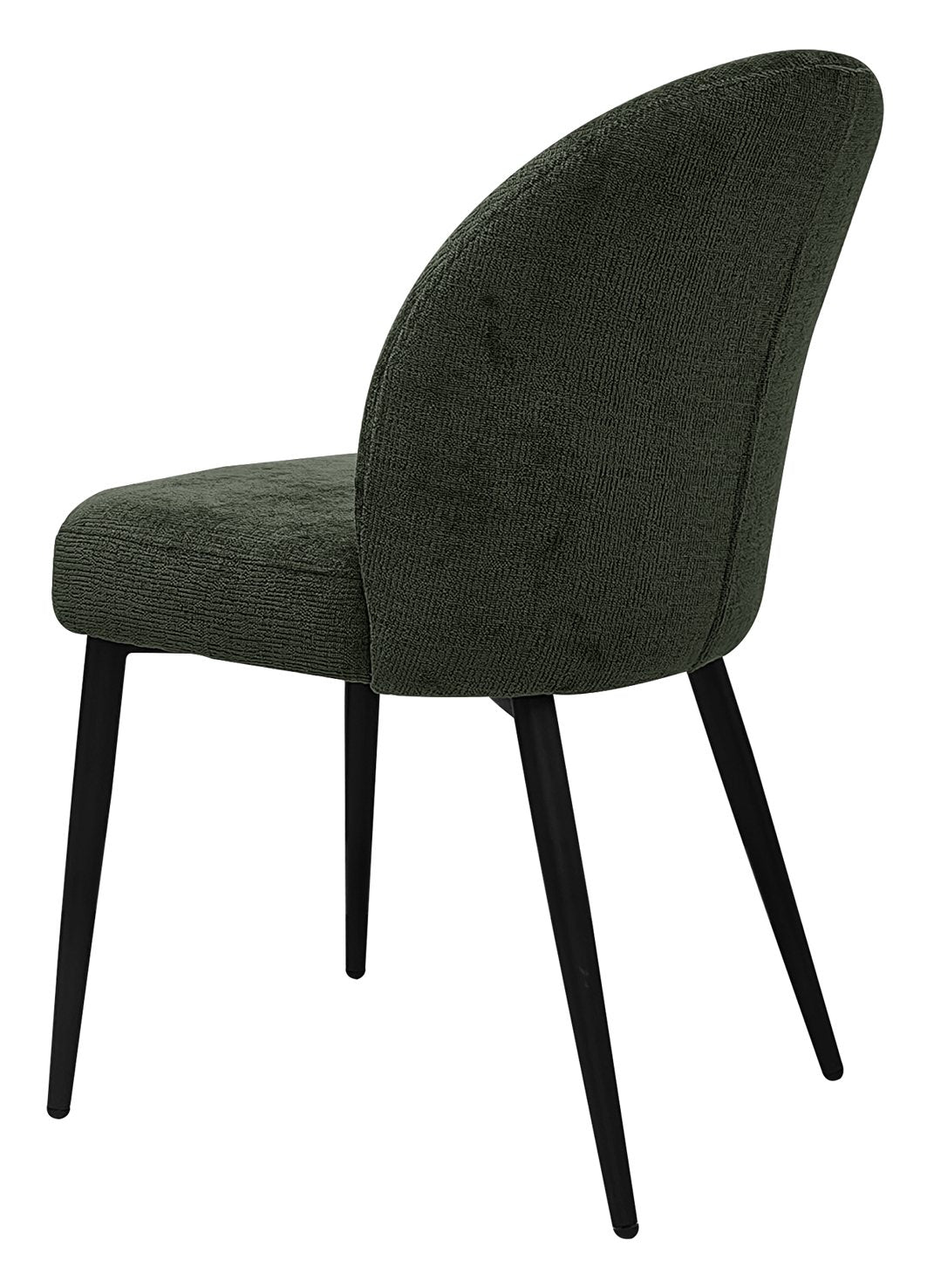 Cleo Green Chenille Fabric Dining Chair with Black Legs (Pair) - Home Furniture Interiors