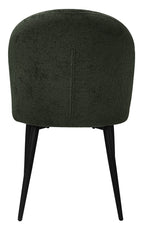 Cleo Green Chenille Fabric Dining Chair with Black Legs (Pair) - Home Furniture Interiors