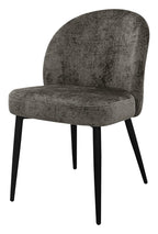 Cleo Grey Chenille Fabric Dining Chair with Black Legs (Pair)
