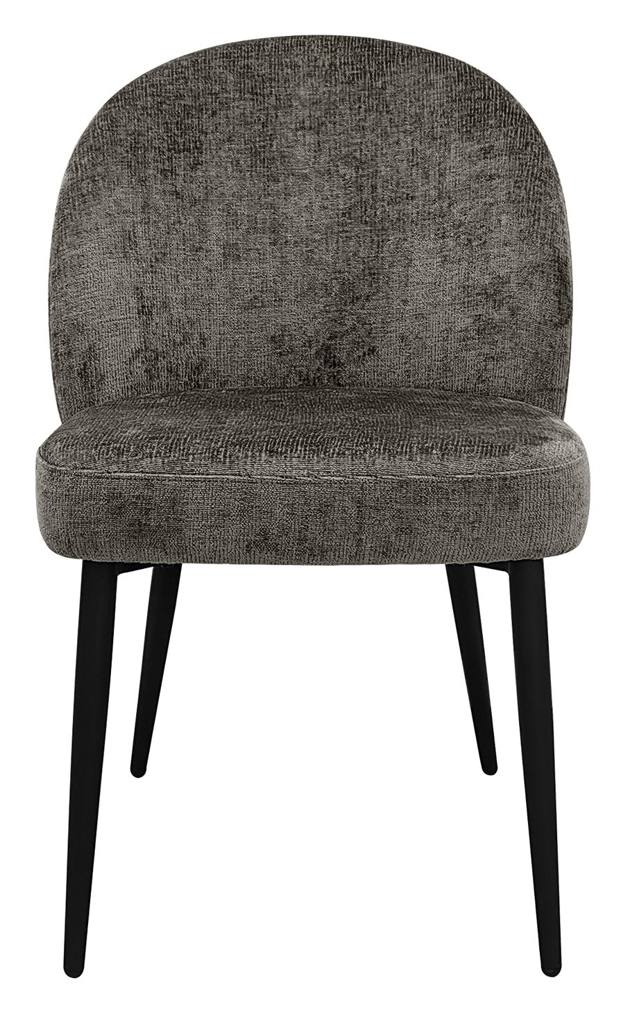 Cleo Grey Chenille Fabric Dining Chair with Black Legs (Pair) - Home Furniture Interiors
