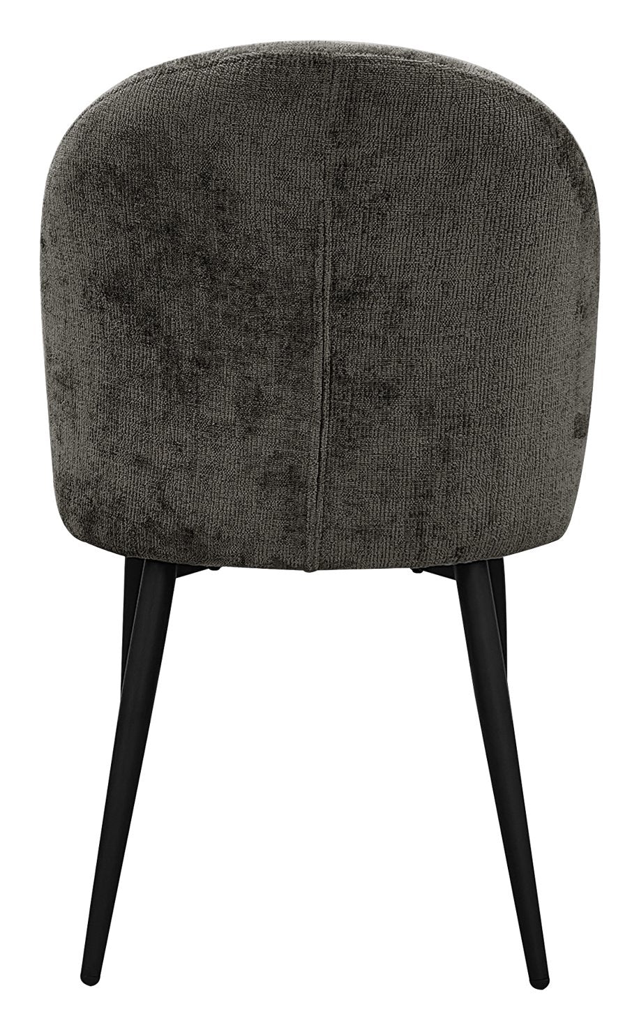 Cleo Grey Chenille Fabric Dining Chair with Black Legs (Pair) - Home Furniture Interiors